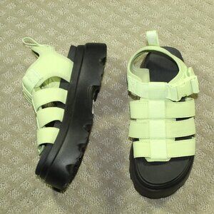 Ugg Cora Women's 6 Leather Mint Green Strappy Chunky Sole Platform Sandals